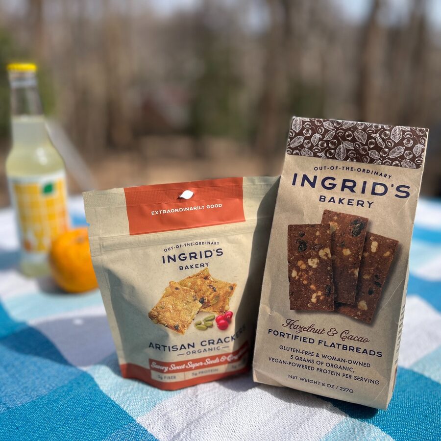 YUUZ bottle paired with Ingrid’s Bakery snacks for a spring picnic post